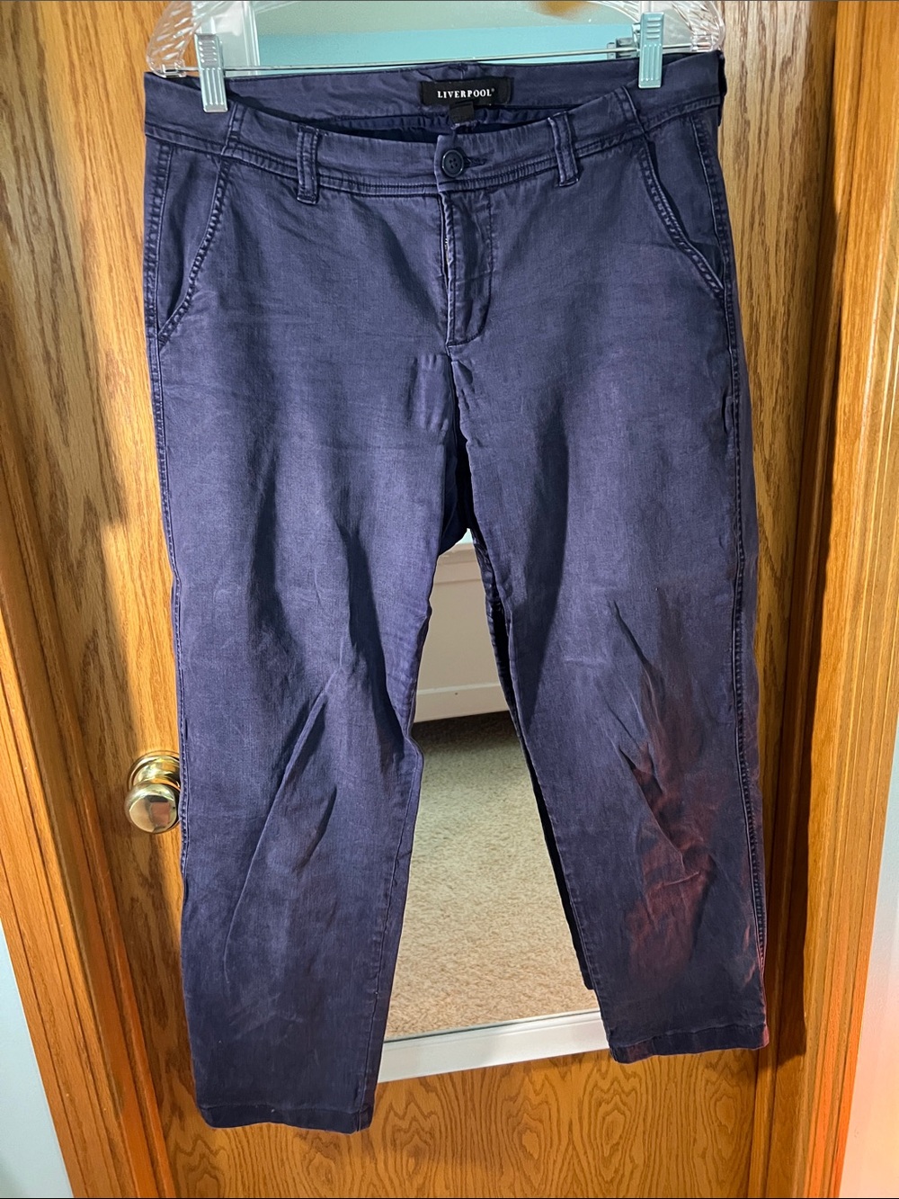 Liverpool Navy Slim Straight Chinos